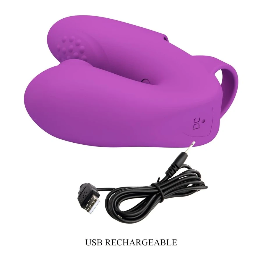 PRETTY LOVE - VIBRATORE DA DITA ATHENA CON STIMOLATORE CLITORIDEO VIOLA